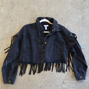 Forever 21 Charcoal Denim Jacket